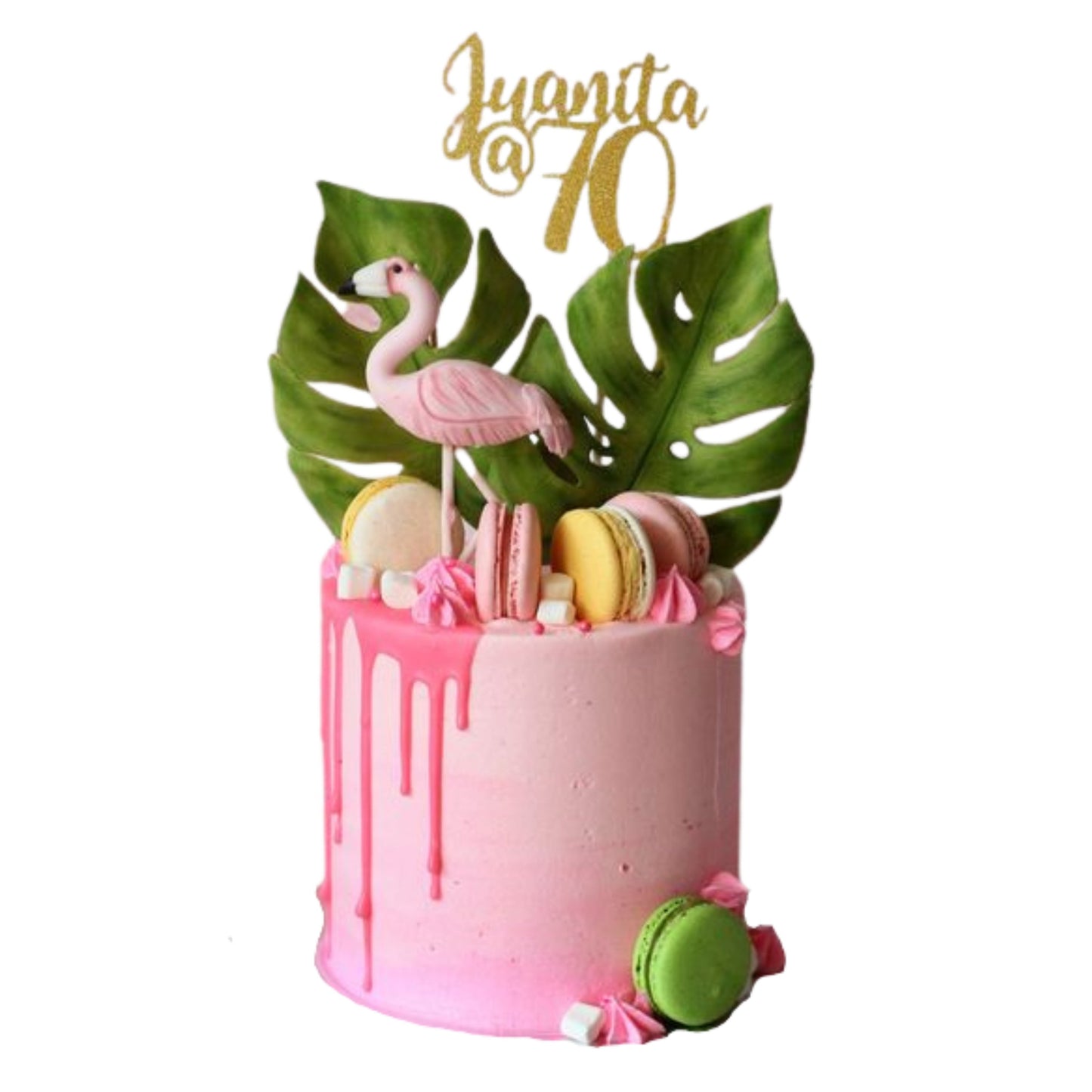 Tropical Flamingo Celebration Custom Cake