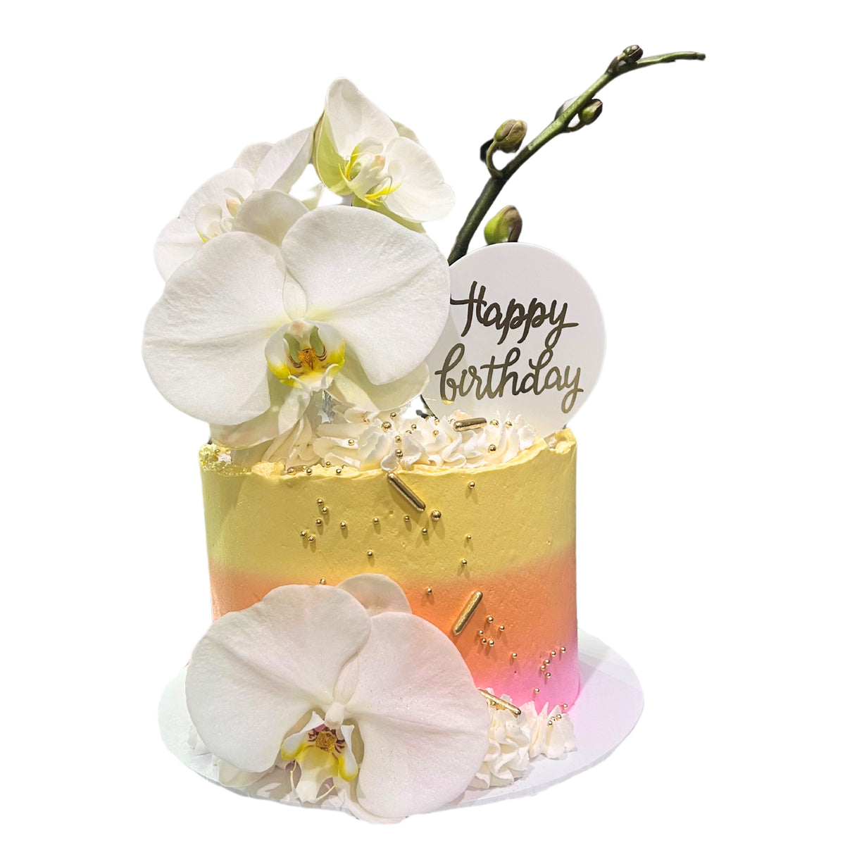 Golden Orchid Bliss Custom Cake – Bourkies Bakehouse