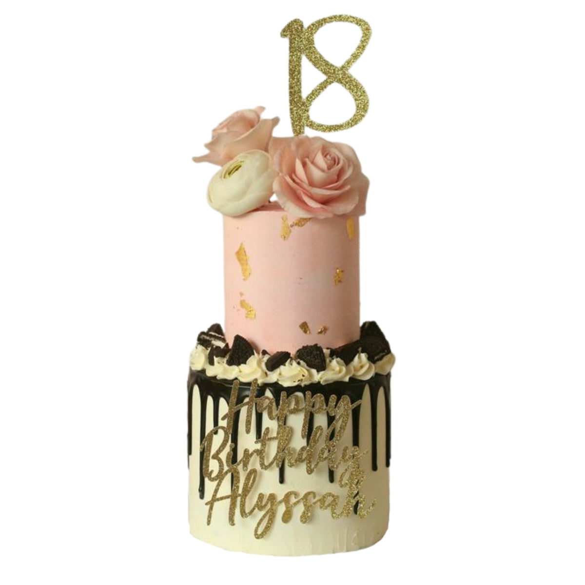 Elegant Pink & Gold Custom Cake – Bourkies Bakehouse